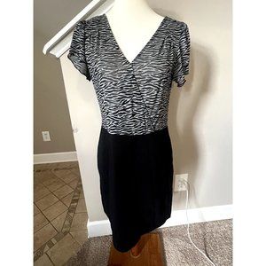 Express Women's Short Sleeve Dress - Animal Print / Black. Large